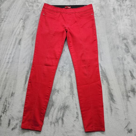 Bongo Jeans Womens 9 Juniors Red Pull On Skinny Jeggings Stretch Front Seam - Picture 1 of 12
